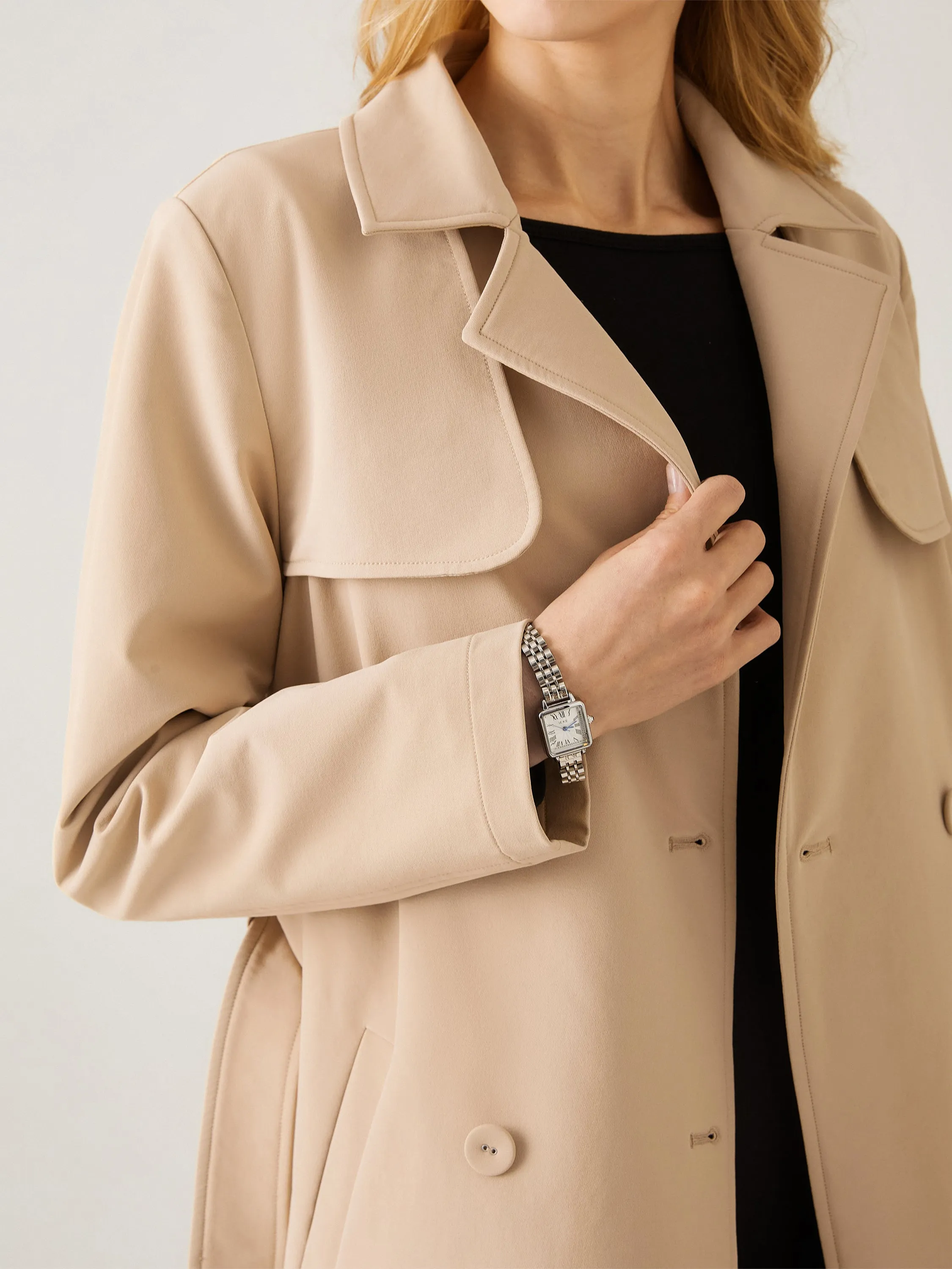 Waterproof Double-Breasted Trench Coat With Belt sold by ogl move product image thumbnail 5