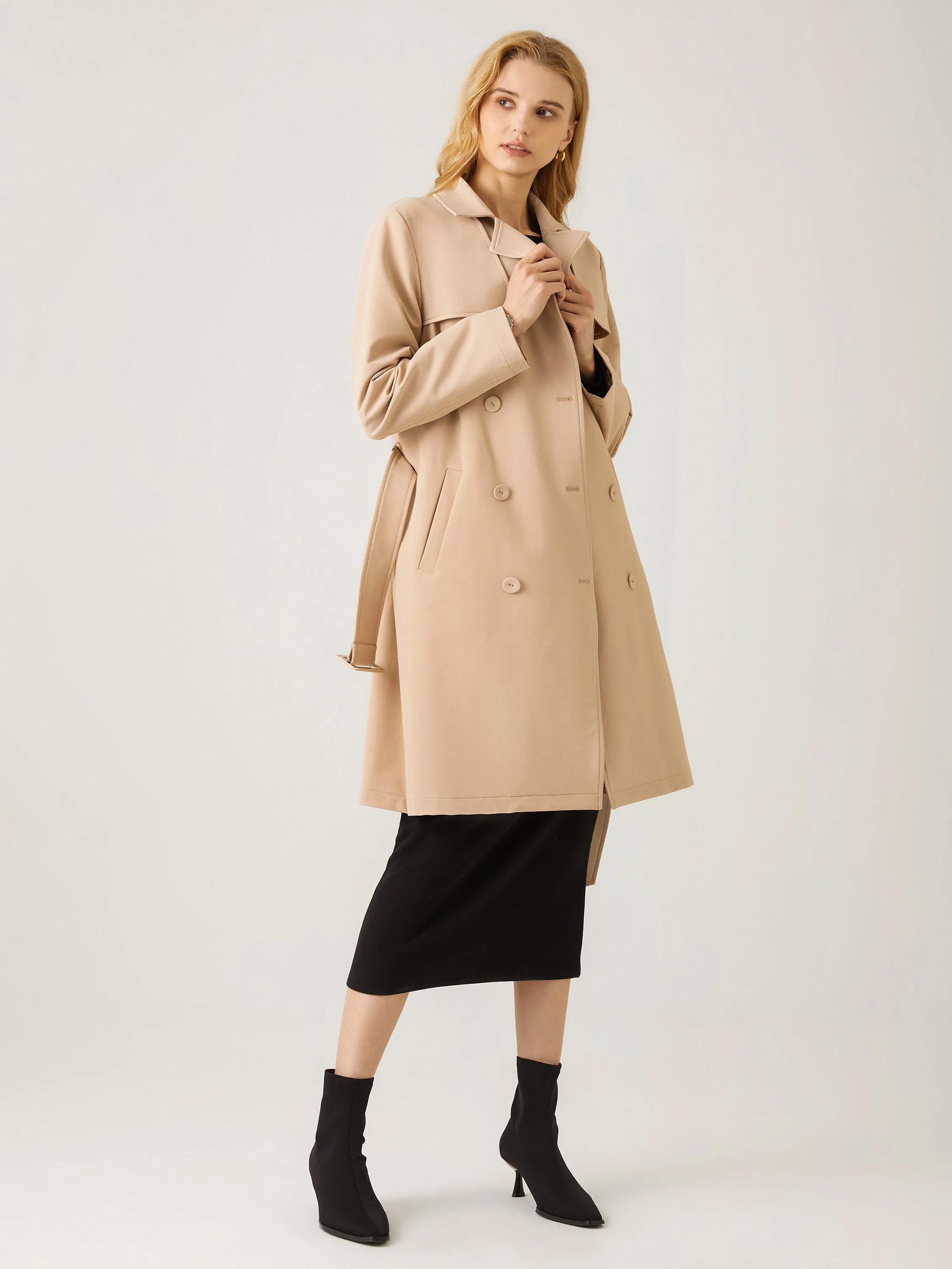Waterproof Double-Breasted Trench Coat With Belt sold by ogl move product image thumbnail 4