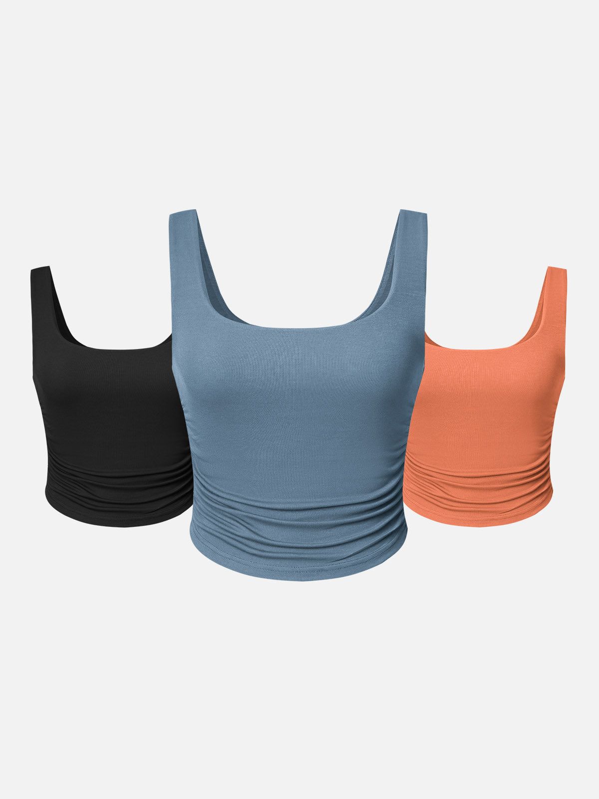 Eco-SkinKiss® Ruched Sides Square Brami Tank Top-3Pcs Set sold by ogl move product image thumbnail 12