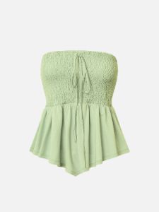 Smocked Pointy Hem Tube Top sold by ogl move