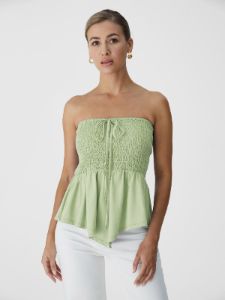 Smocked Pointy Hem Tube Top sold by ogl move