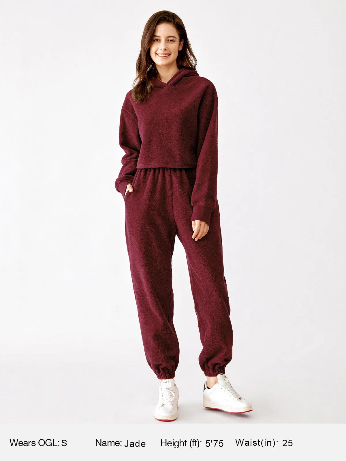 Polar Fleece Drop Shoulder Cropped Hoodie sold by ogl move product image thumbnail 4