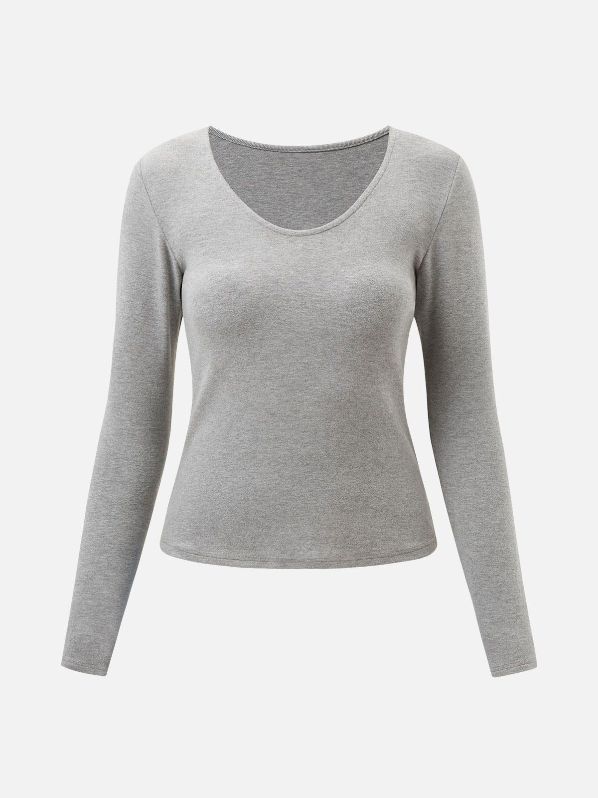 Eco-Mousse® Elegant Long Sleeve V-neck Tee sold by ogl move
