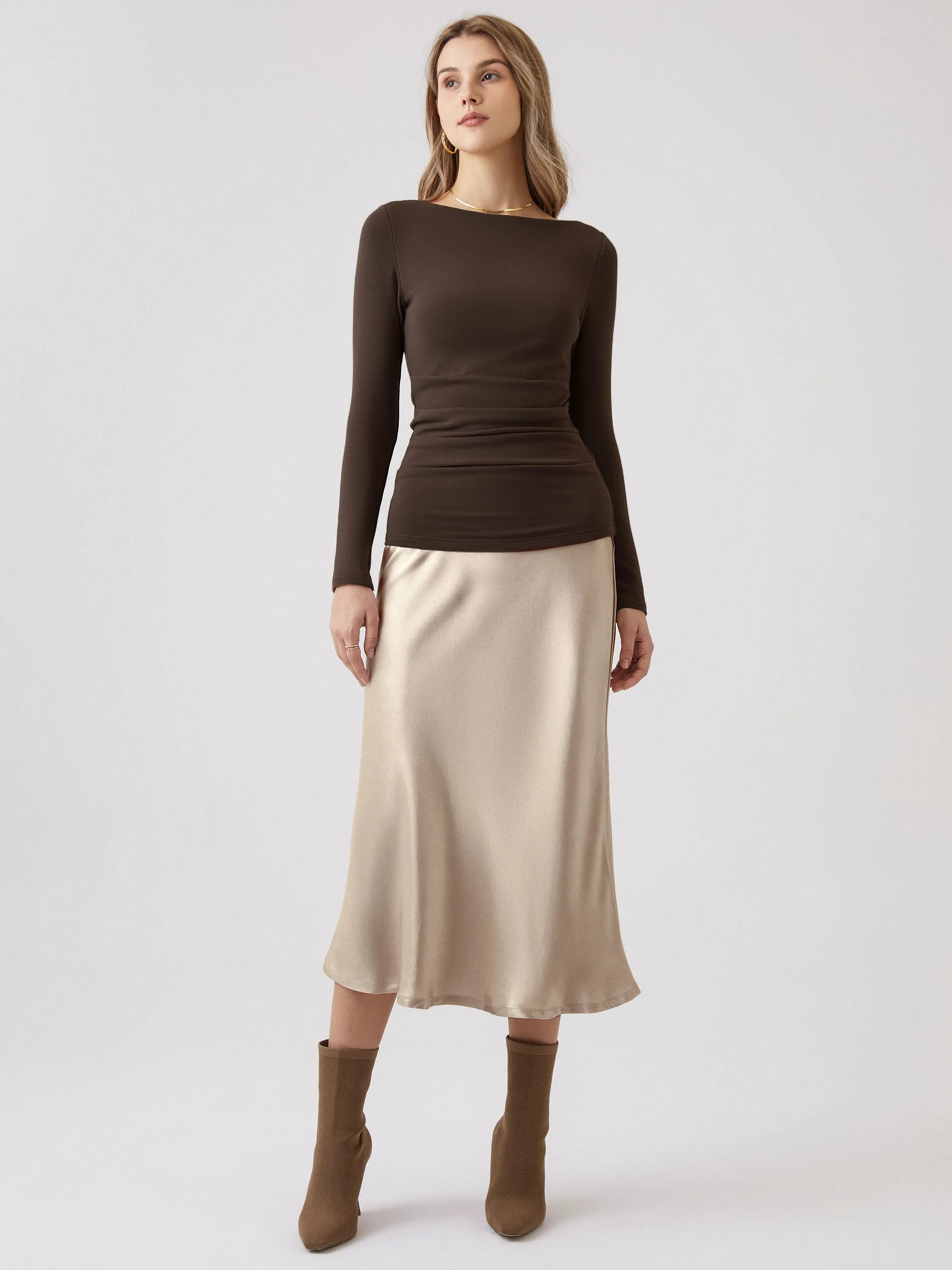 Eco-Mousse® Boatneck Tucks Brami Top sold by ogl move product image thumbnail 3