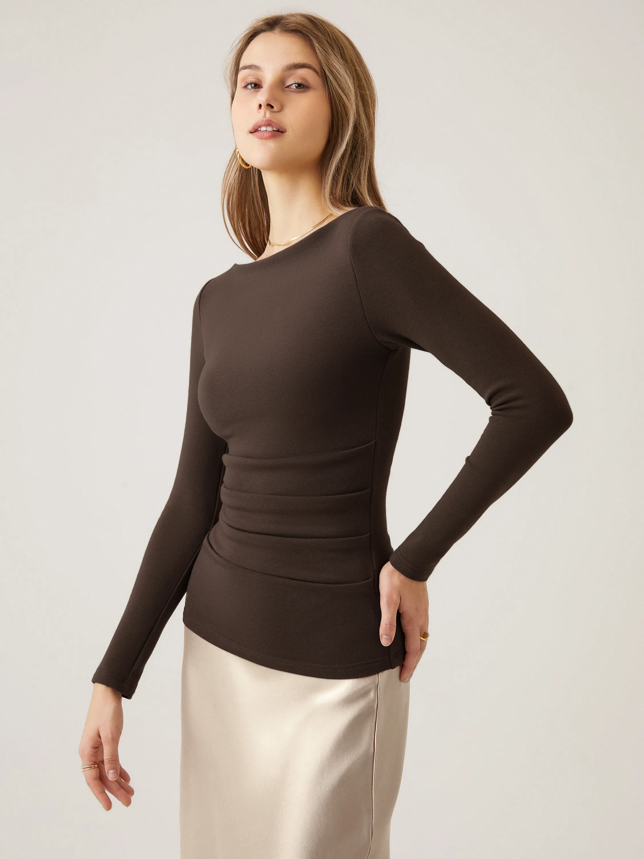 Eco-Mousse® Boatneck Tucks Brami Top sold by ogl move product image thumbnail 5