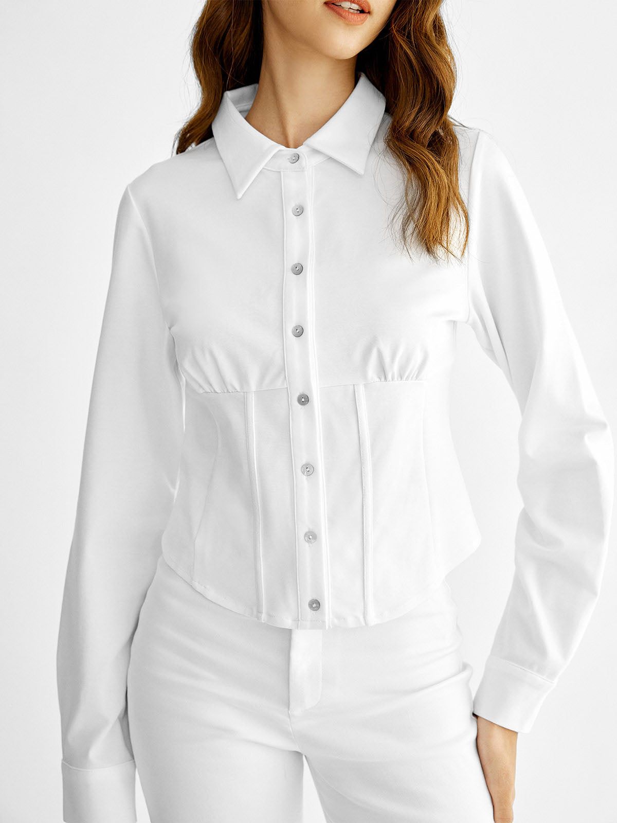 Tencel Stretchy Corset Shirt Top sold by ogl move product image thumbnail 4
