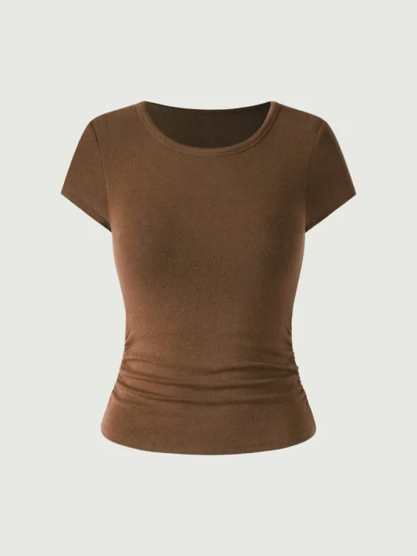 Round Neck Short Sleeve Brami Top sold by ogl move