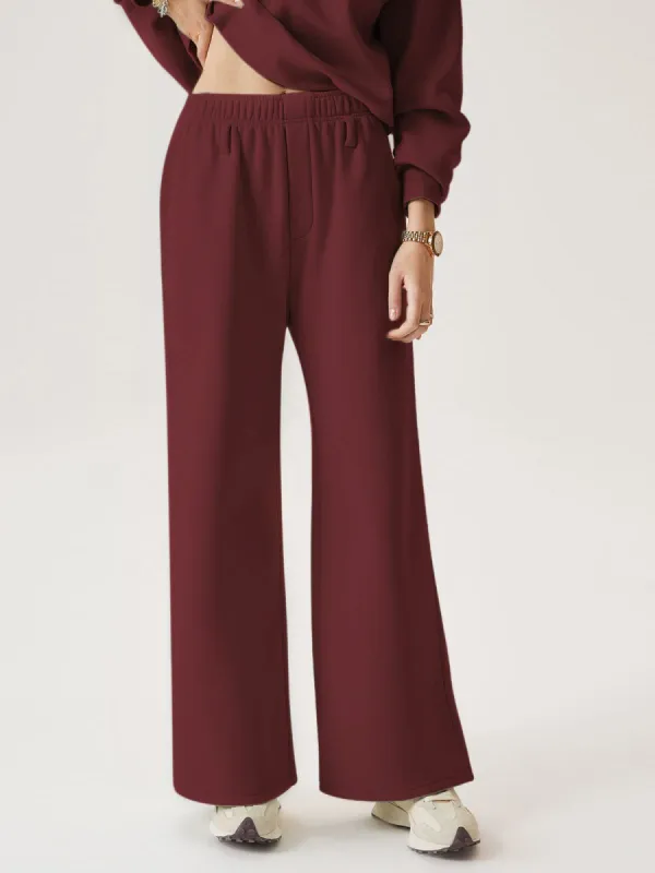 Polar Fleece Elastic Waistband Wide Leg Sweatpants sold by ogl move
