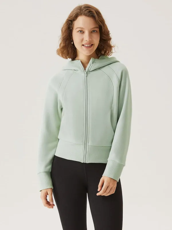 Polar Fleece Full-Zip Cropped Hoodie sold by ogl move