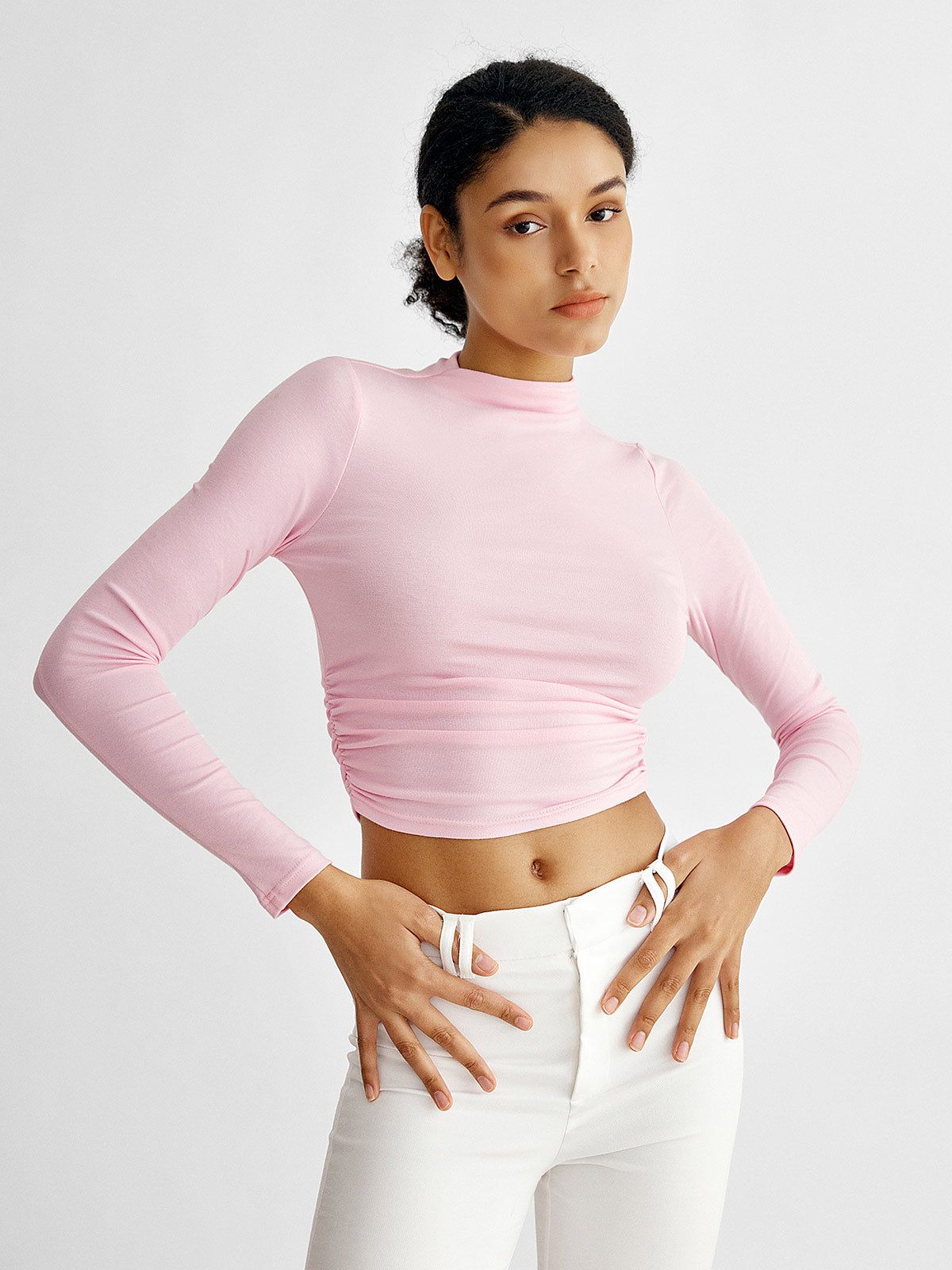 Plantive™ Side-Ruched Mock Neck Top sold by ogl move product image thumbnail 6