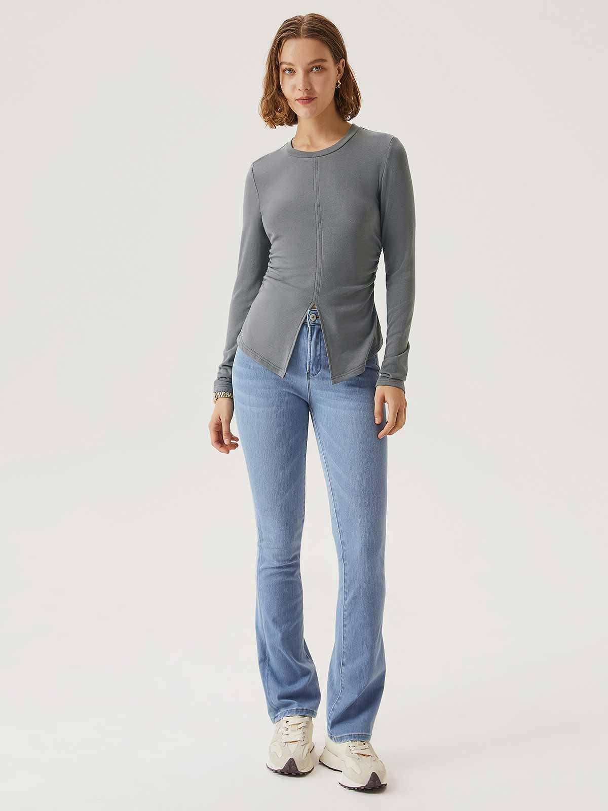 Eco-Mousse® Crewneck Slit Hem Top sold by ogl move product image thumbnail 3