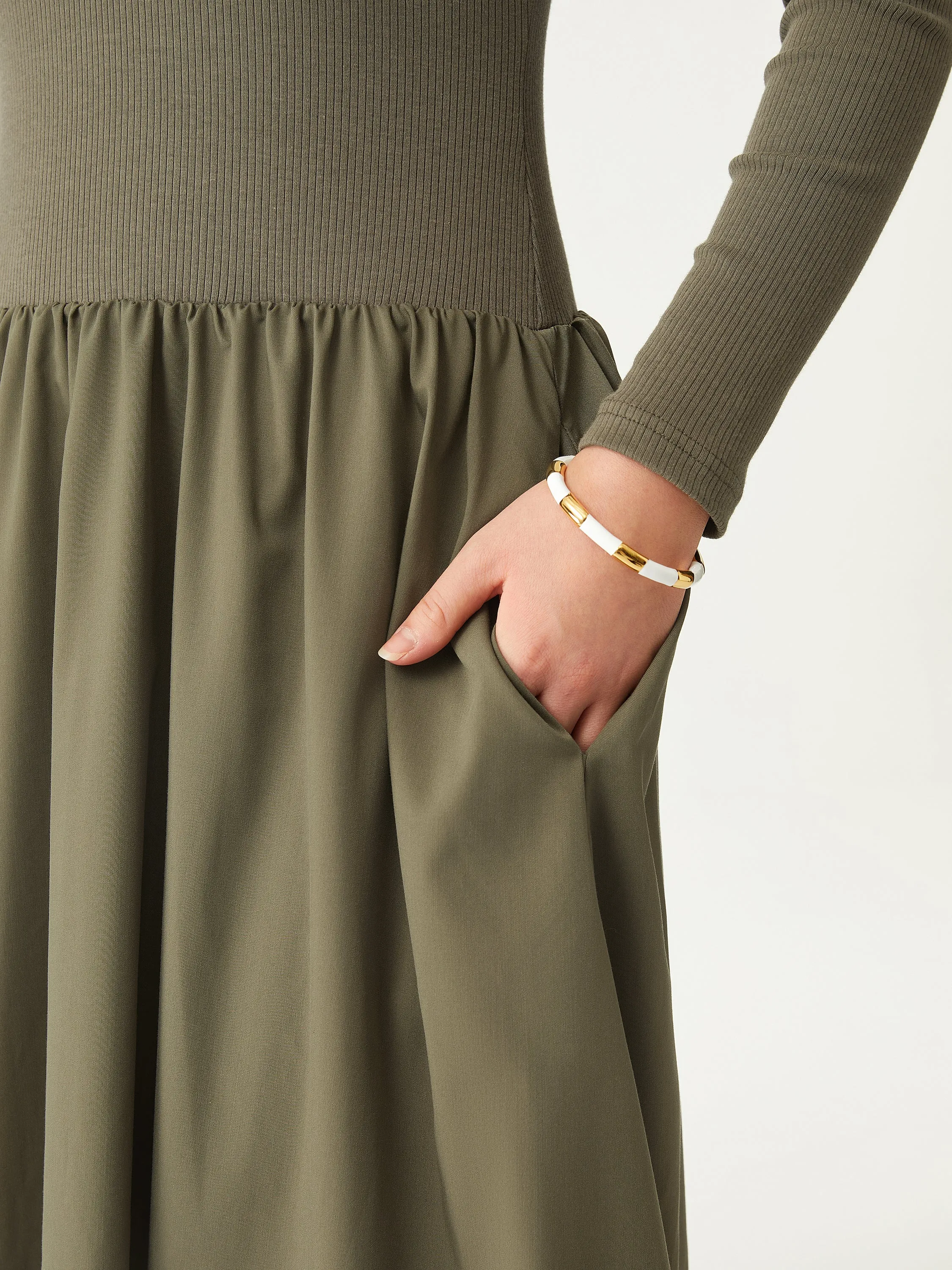 Half Button-Down Midi Dress sold by ogl move product image thumbnail 2