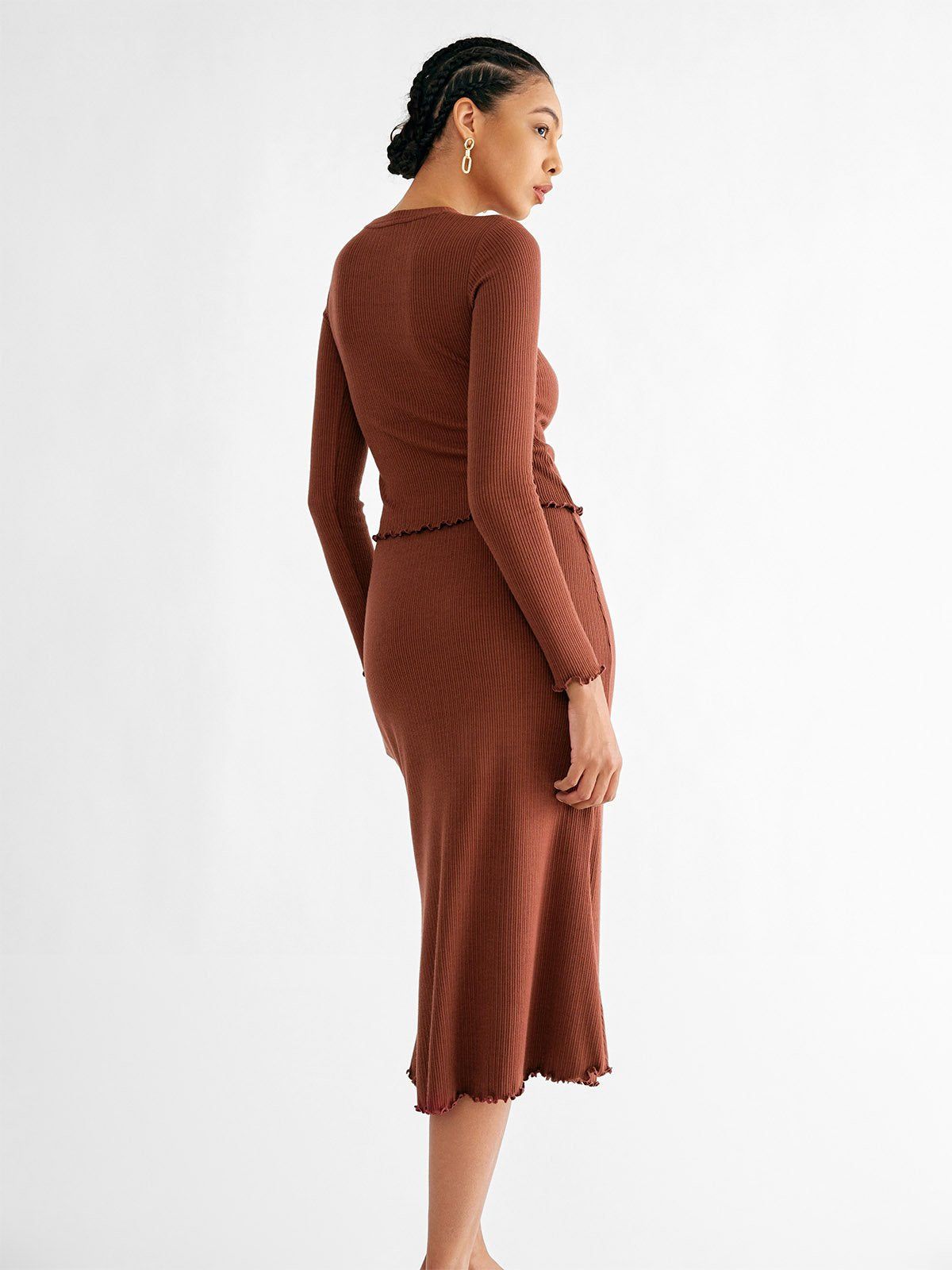 Lettuce Trim Ponte Jacquard Top sold by ogl move product image thumbnail 4