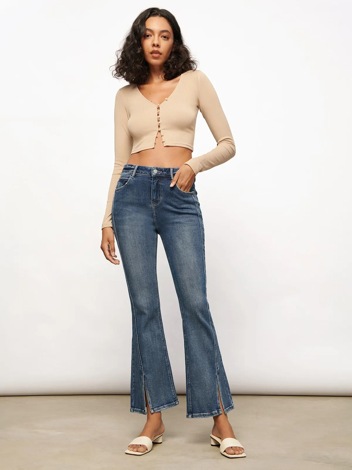 Split-hem Flare Jean sold by ogl move product image thumbnail 5