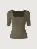 Puff Mid-Sleeve Square Neck Brami Top sold by ogl move