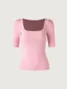Puff Mid-Sleeve Square Neck Brami Top sold by ogl move
