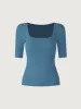 Puff Mid-Sleeve Square Neck Brami Top sold by ogl move
