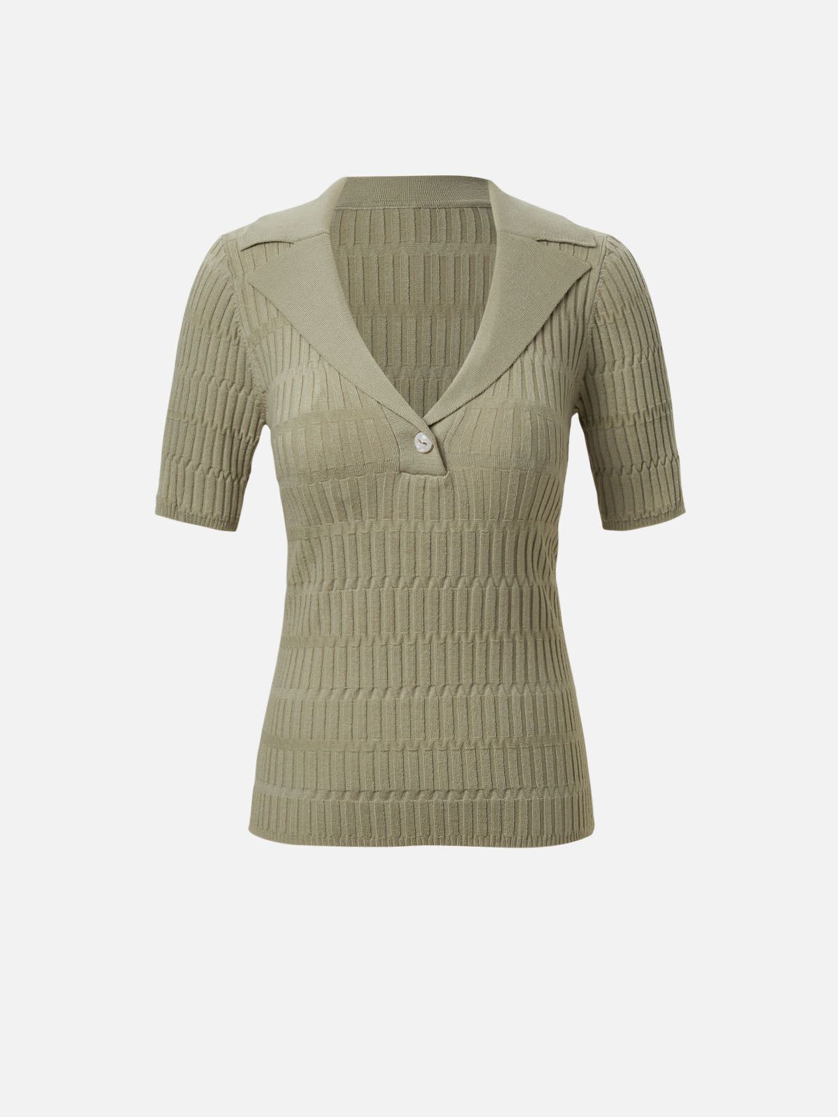 Crystal Texture Wool Knit Polo Sweater sold by ogl move