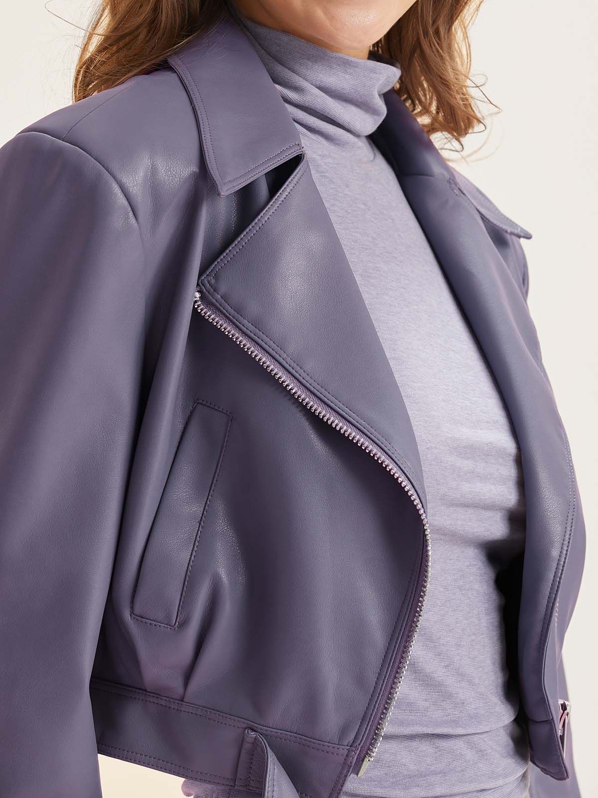 Vegan Leather Cropped Jacket sold by ogl move product image thumbnail 5