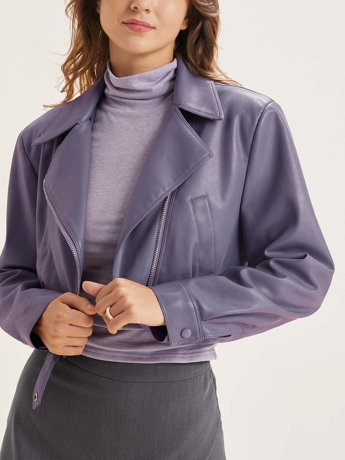 Vegan Leather Cropped Jacket sold by ogl move product image thumbnail 4