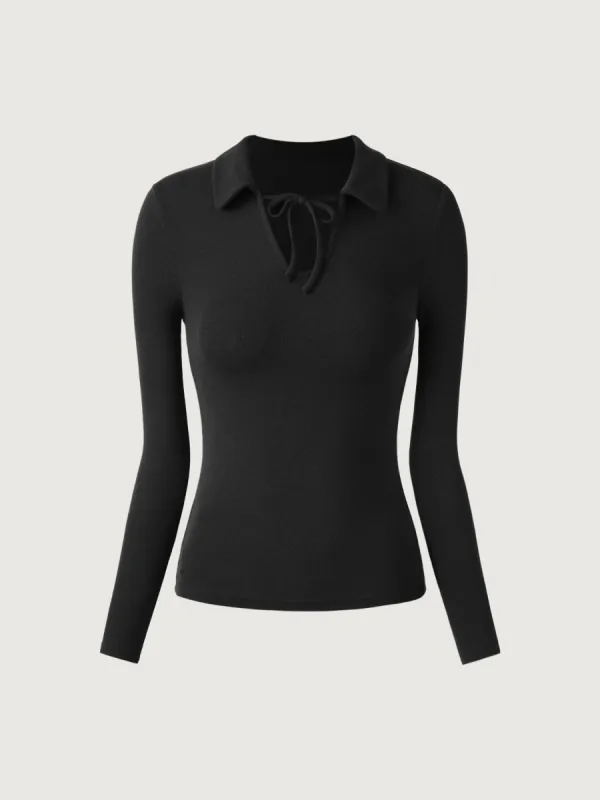 Tie-Front Collared Top sold by ogl move
