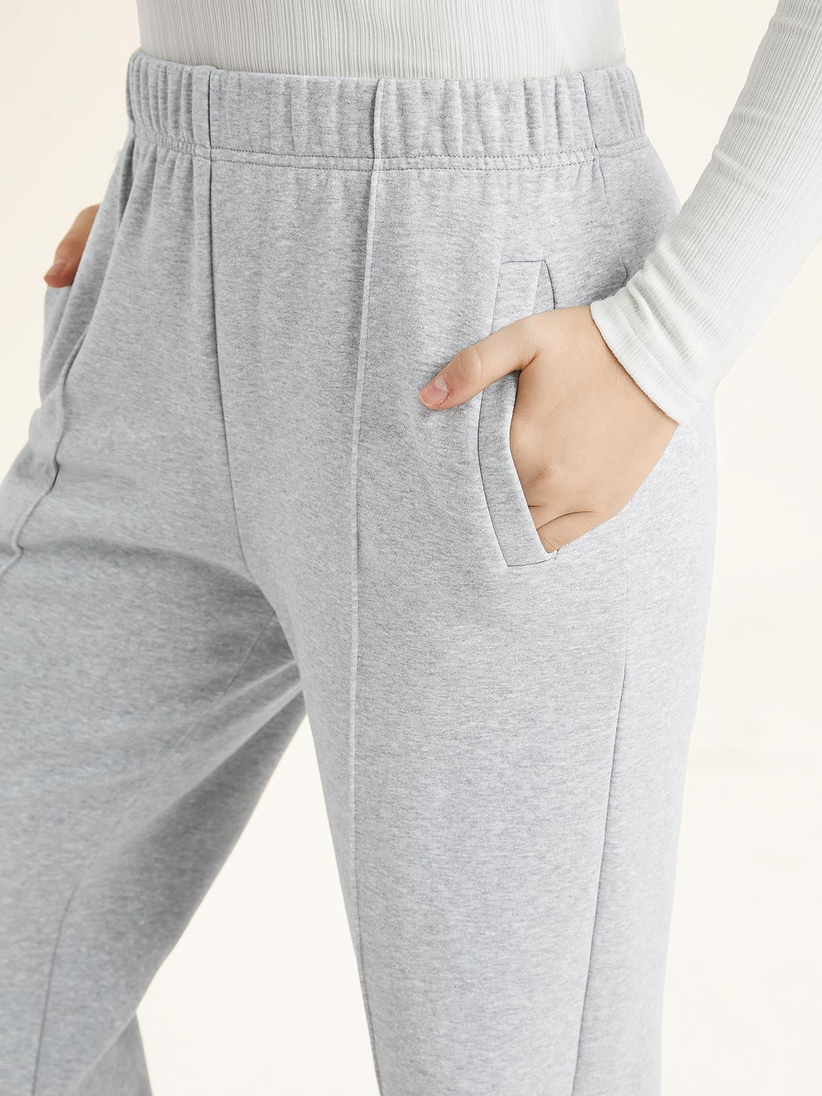 Fleece Pin-Tucks Wide Leg Sweatpants sold by ogl move product image thumbnail 4