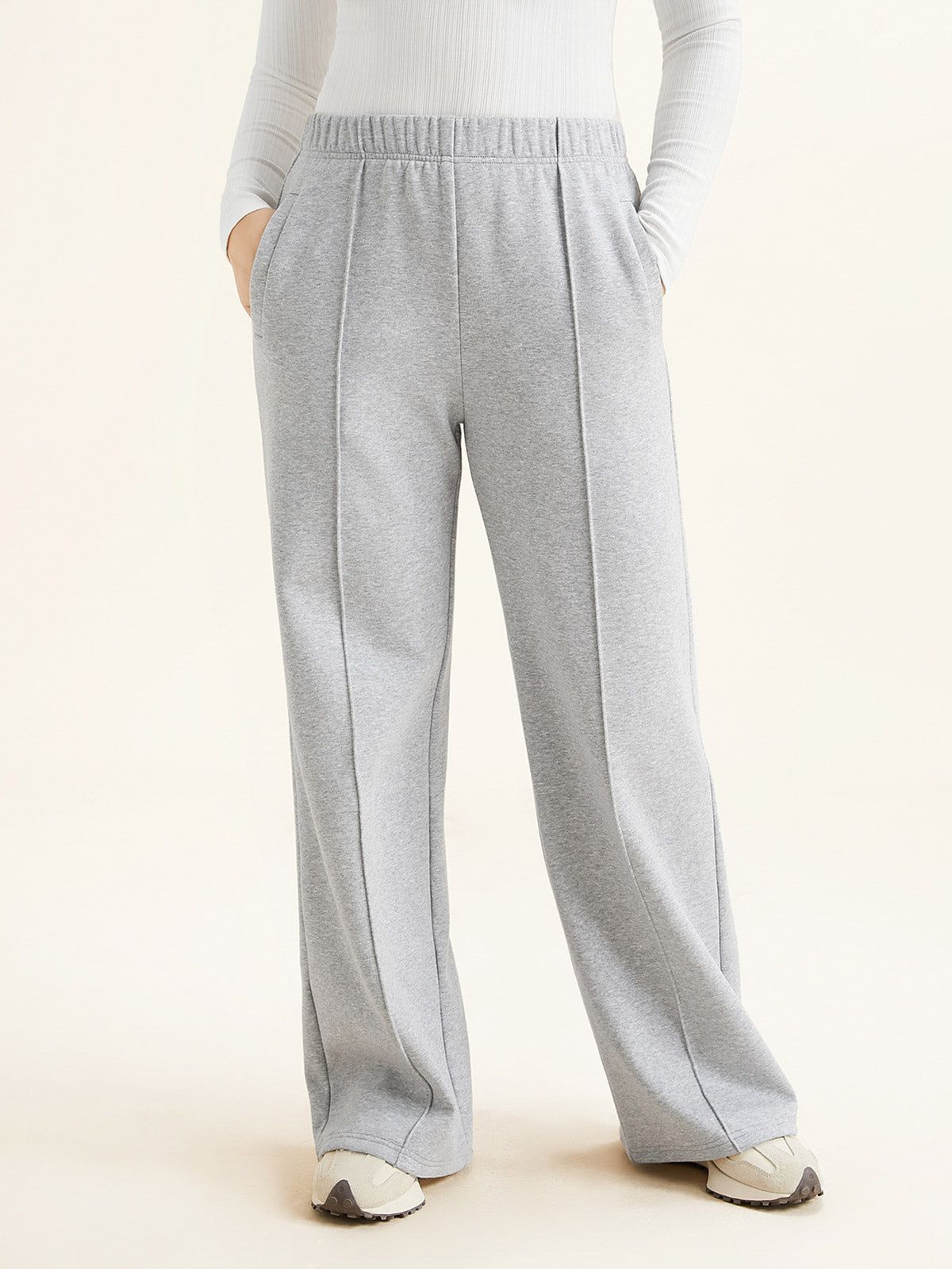 Fleece Pin-Tucks Wide Leg Sweatpants sold by ogl move product image thumbnail 5