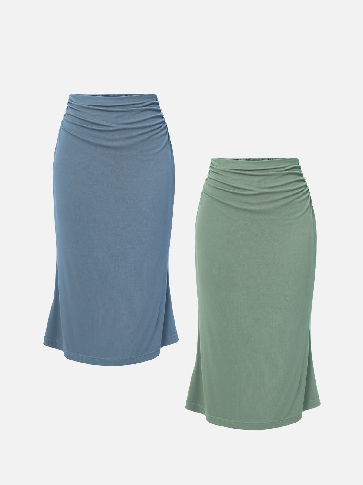 Eco-SkinKiss® Ruched Side Mermaid Midi Skirt-2Pcs Set sold by ogl move