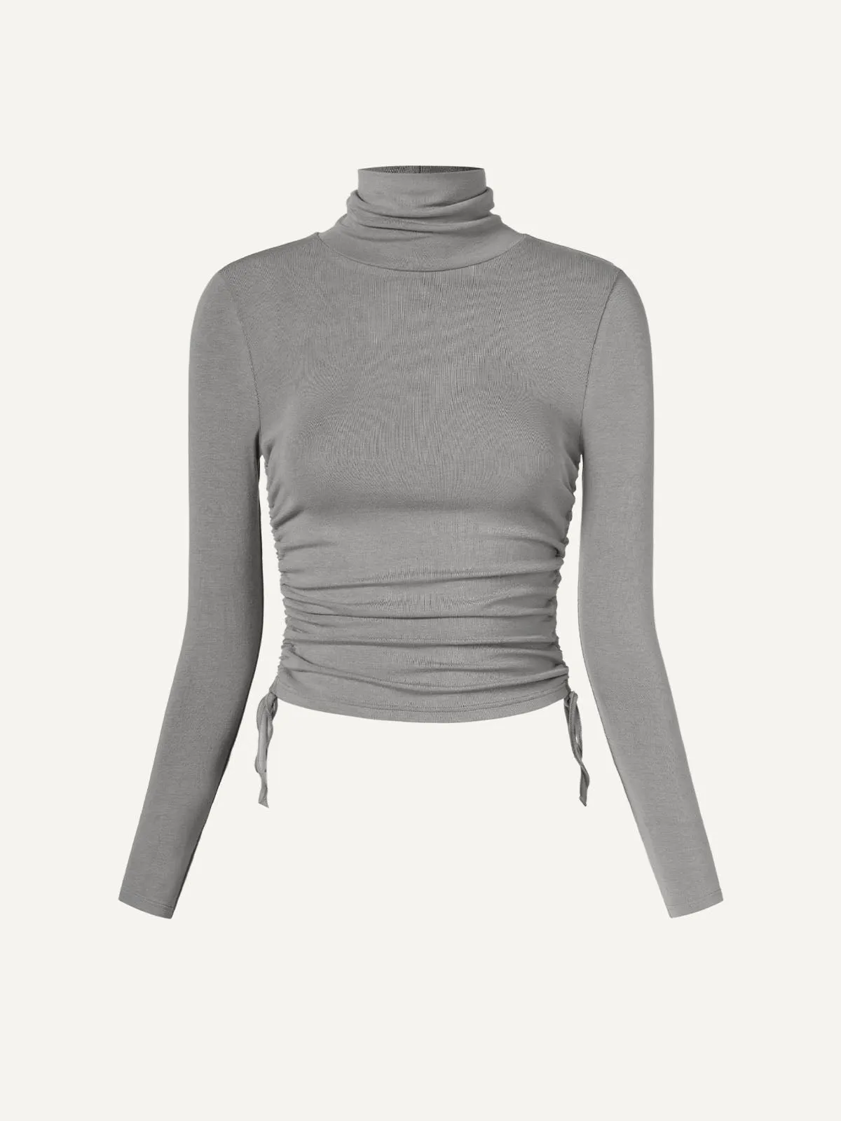 Cinched Sides Cropped Turtleneck Top sold by ogl move