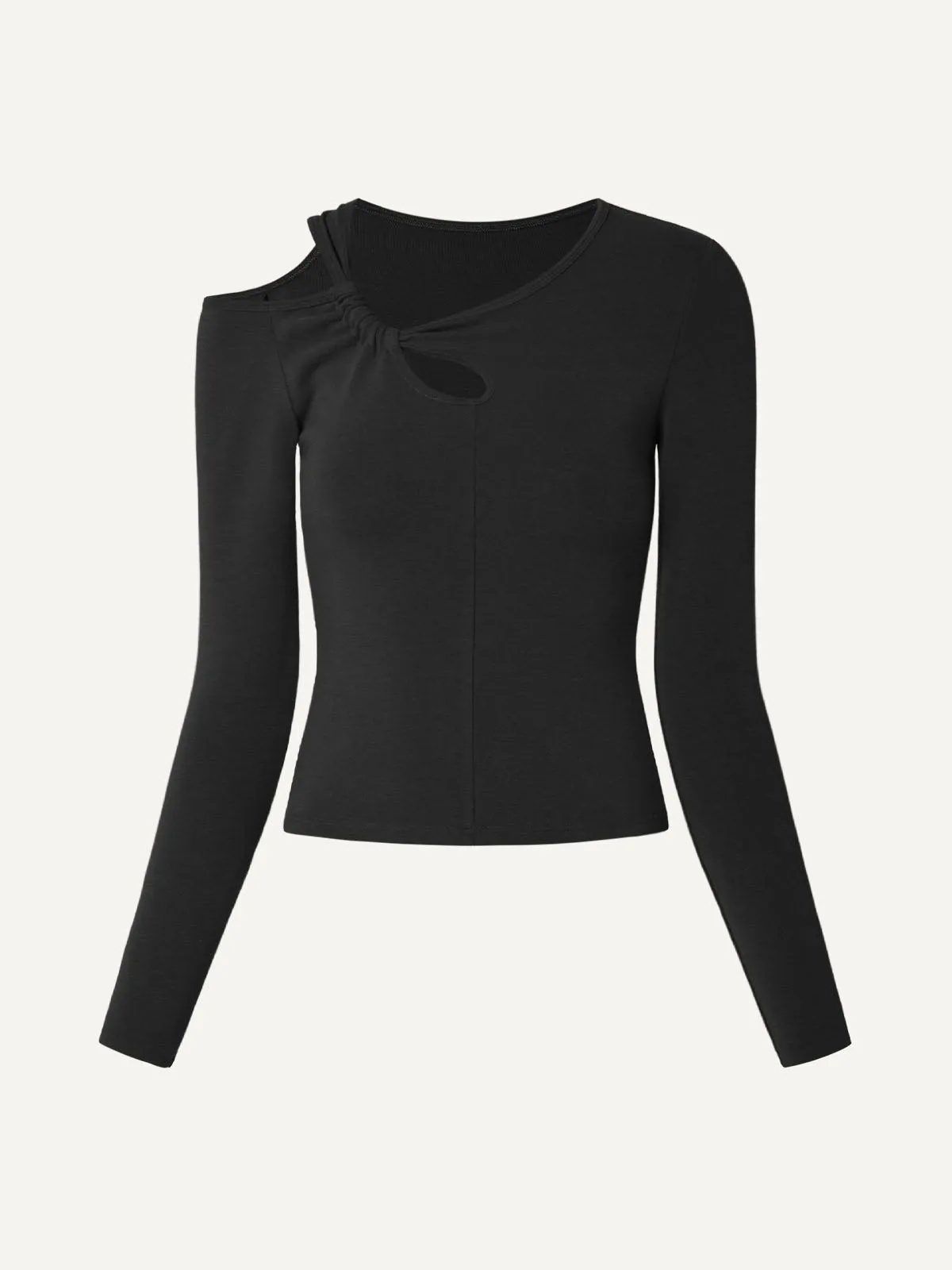 Asymmetrical Cutout Long Sleeve Top sold by ogl move product image thumbnail 2
