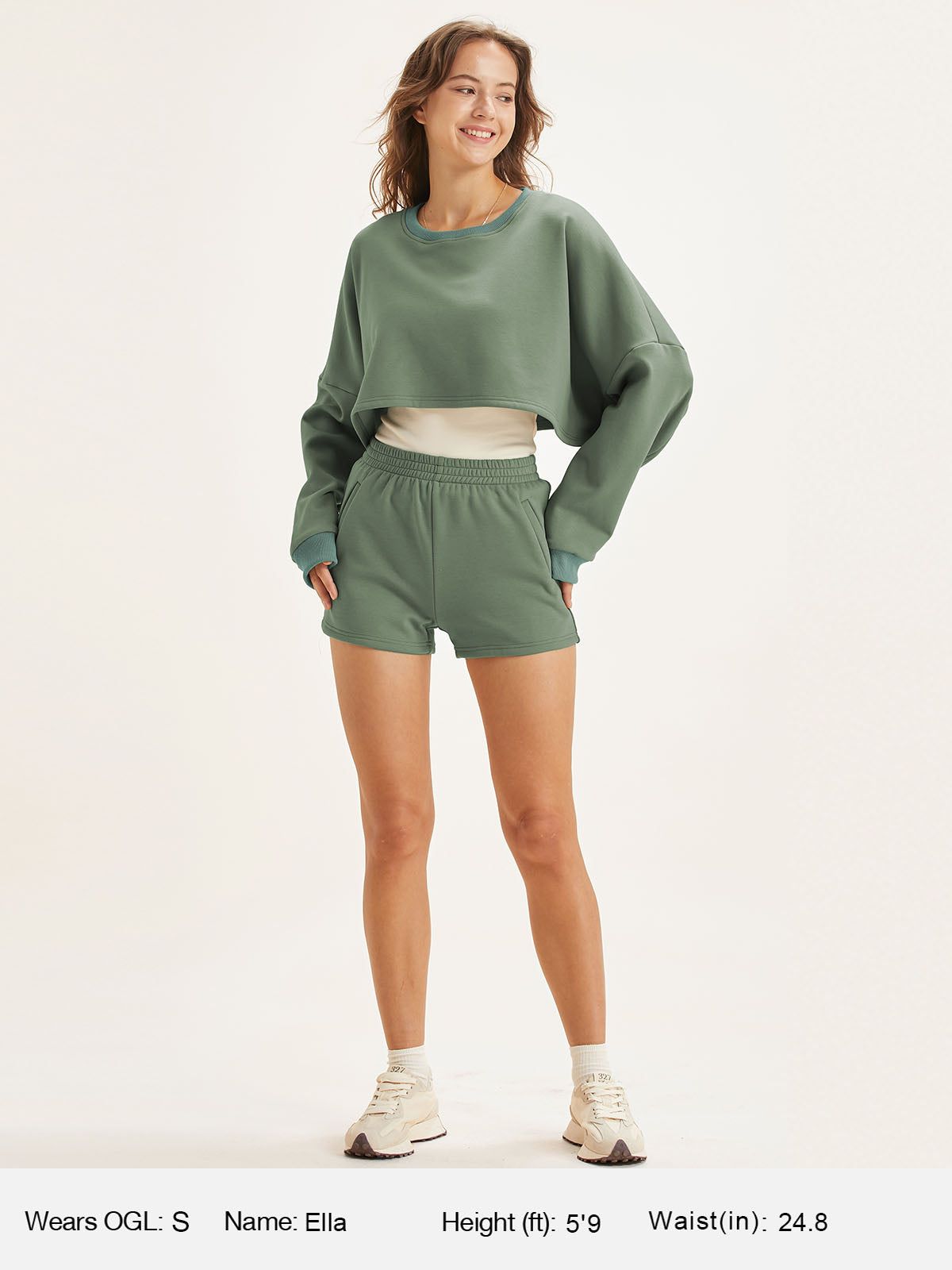 Cropped Fleece Crew Neck Sweatshirt sold by ogl move product image thumbnail 4
