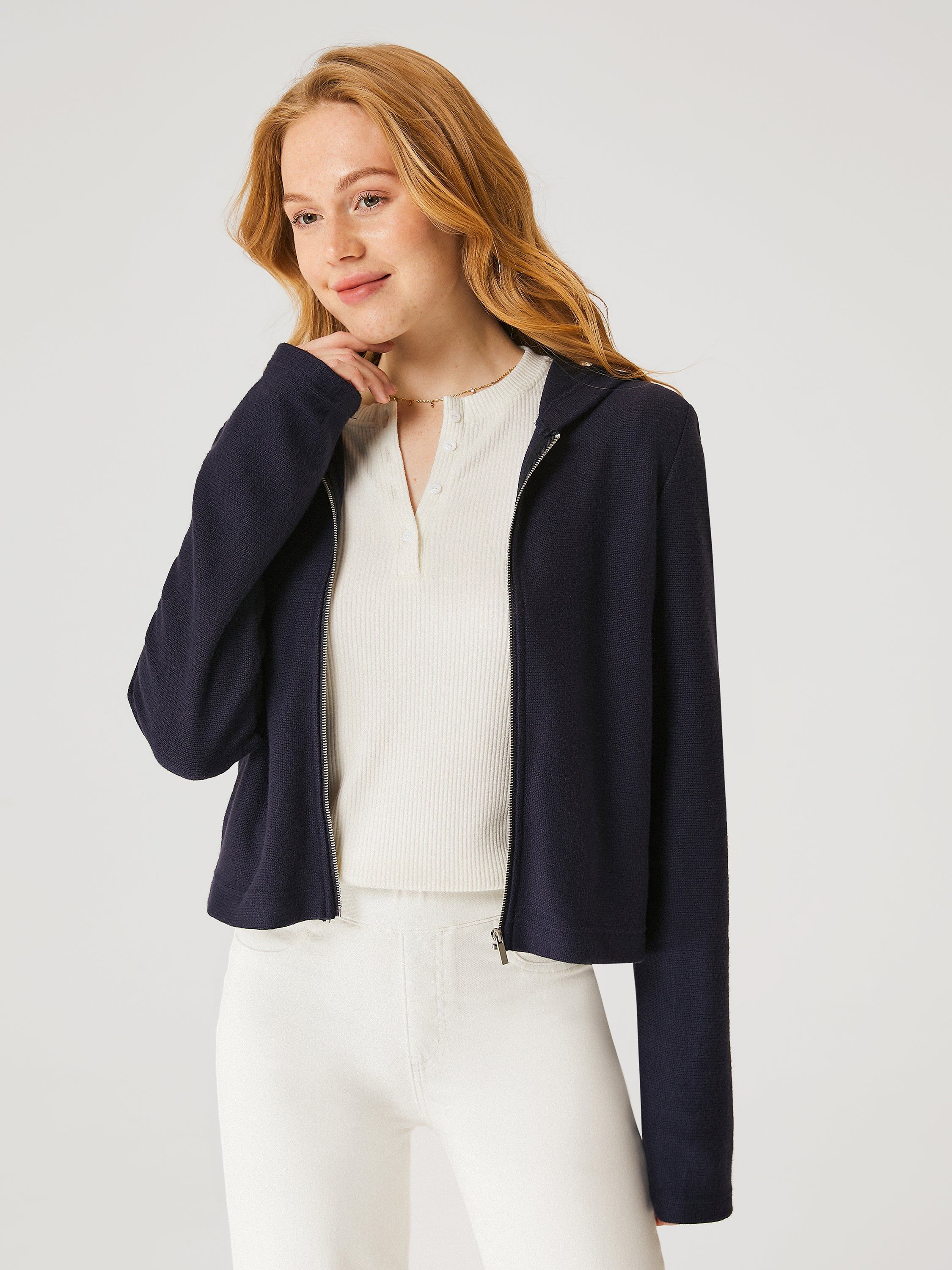 SoftWool Cropped Zip-Up Hooded Jacket sold by ogl move product image thumbnail 4