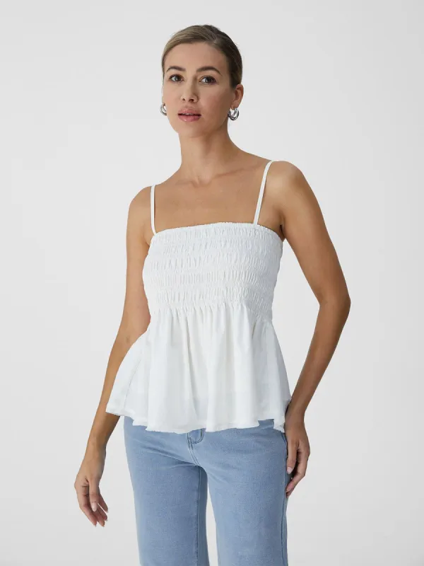 Babydoll Ruffle Smocked Cami sold by ogl move