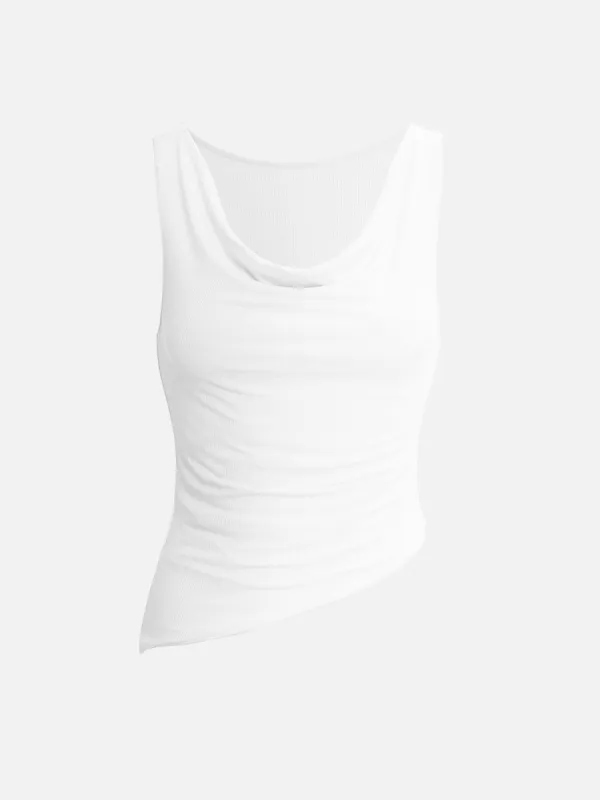 Cooling Rib Cowl Collar Asymmetrical Hem Tank sold by ogl move