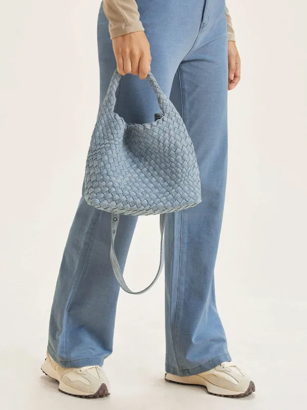 Denim Braided Crossbody Bucket Bag sold by ogl move