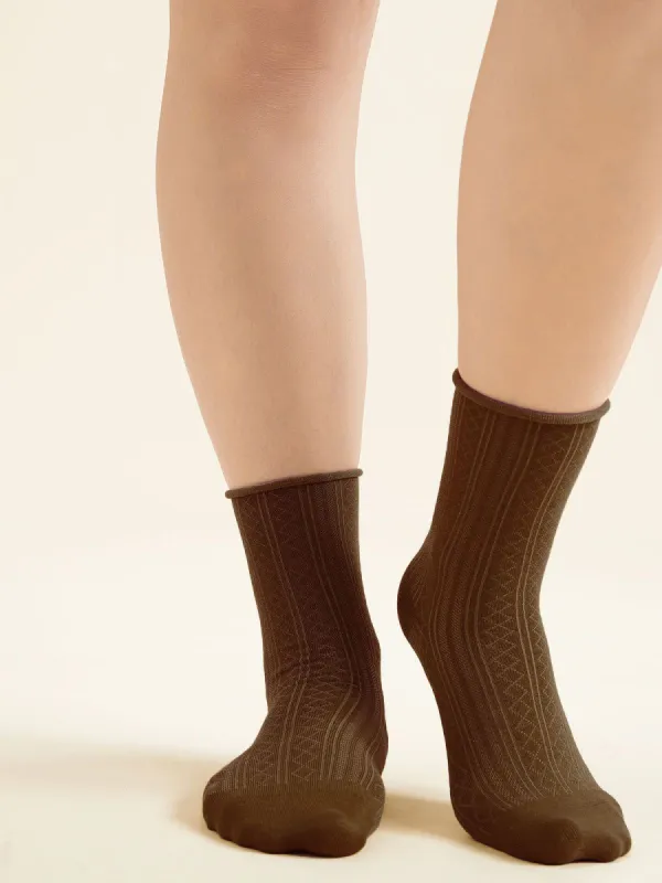 Roll Edge Pointelle Crew Sock sold by ogl move