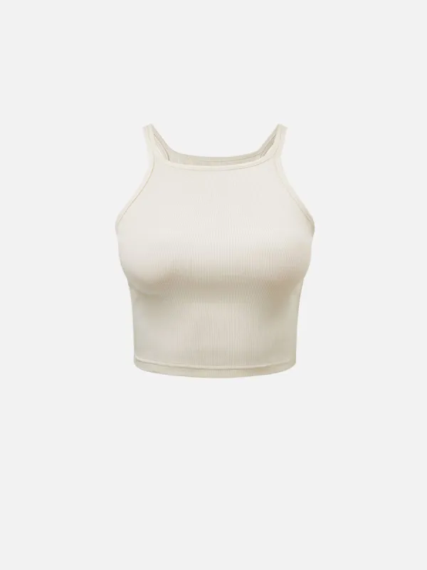 Plantive™ Ribbed Short T-Neck Tank Top sold by ogl move