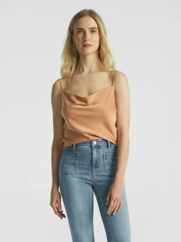 Silk-Like Pearl-Shine Cowl Neck Cami sold by ogl move