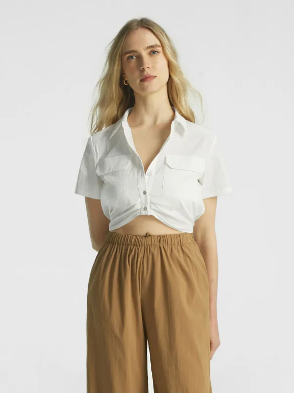 V Neck Cropped Cooling Shirt Top sold by ogl move