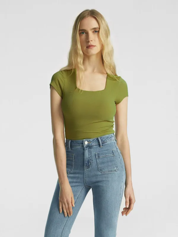 Cooling Rib Sqaure Neck Brami Tee sold by ogl move