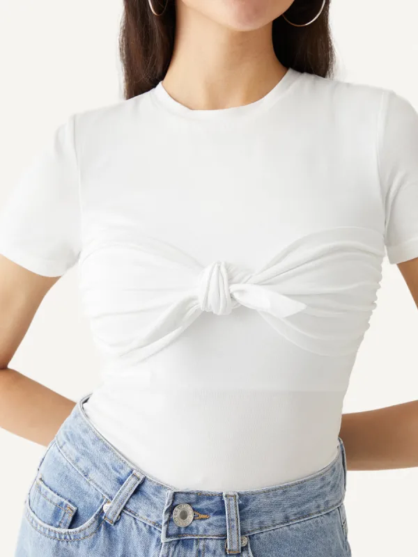 Cotton Jersey Bow-Tie Tee sold by ogl move