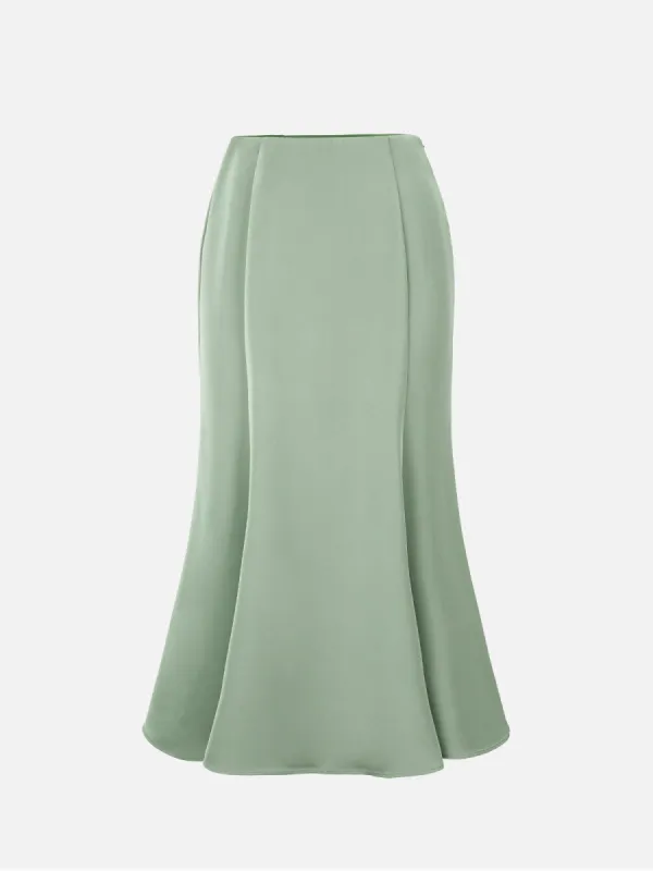 Satin Mermaid Pull-On Midi Skirt sold by ogl move