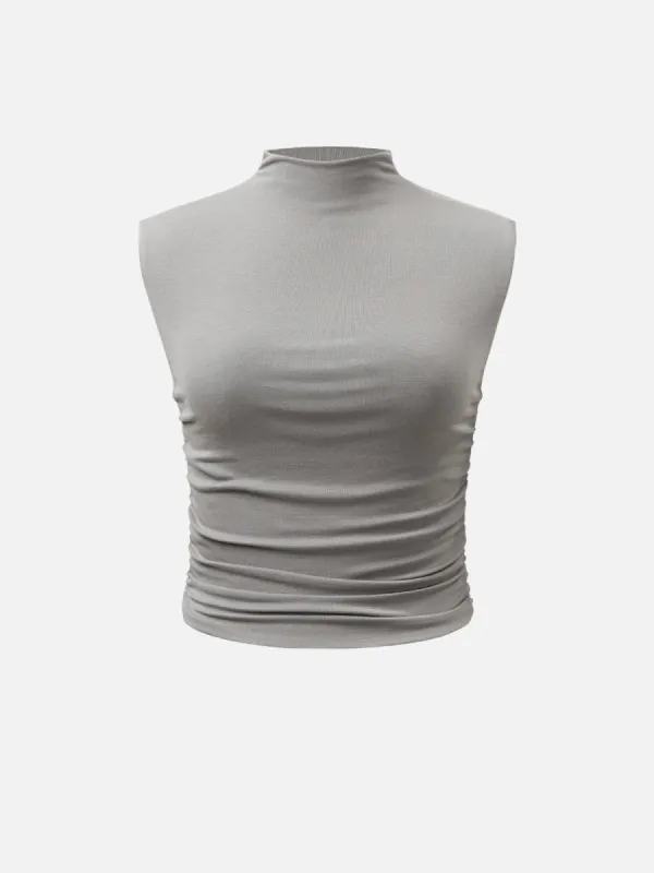 Eco-SkinKiss® Workleisure Mock Neck Ruched Sides Tank Top sold by ogl move