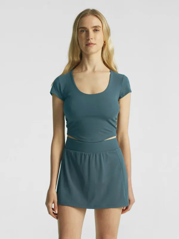 IcyAir® Cooling Round Neck Short Sleeve Crop Top sold by ogl move