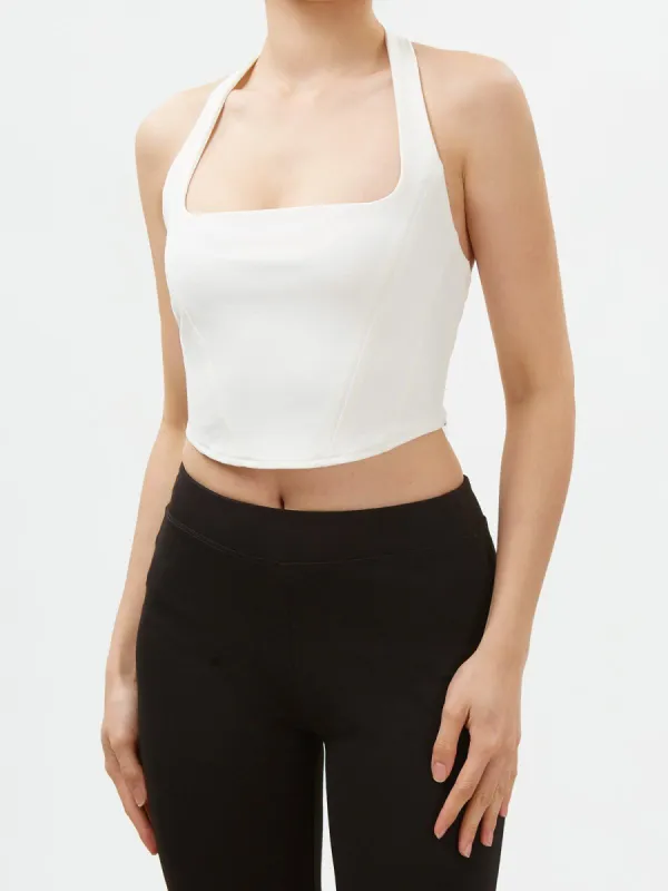 Halter-Neck Corset Tank Top sold by ogl move