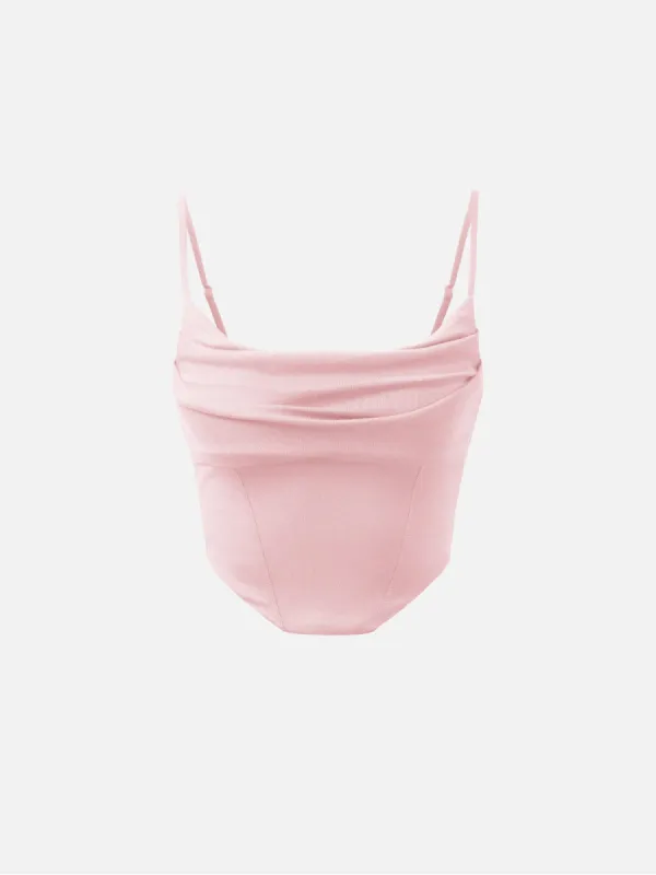 Plantive™ Cowl Neck Corset Tank Top sold by ogl move