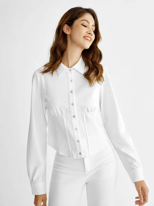 Tencel Stretchy Corset Shirt Top sold by ogl move