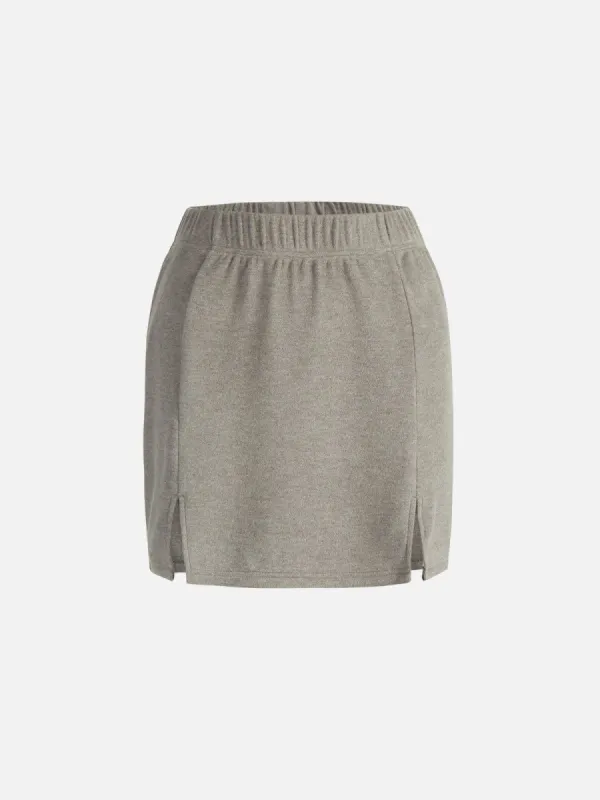 Eco-Mousse® Double-Side Brush Fleece Mini Skirt sold by ogl move