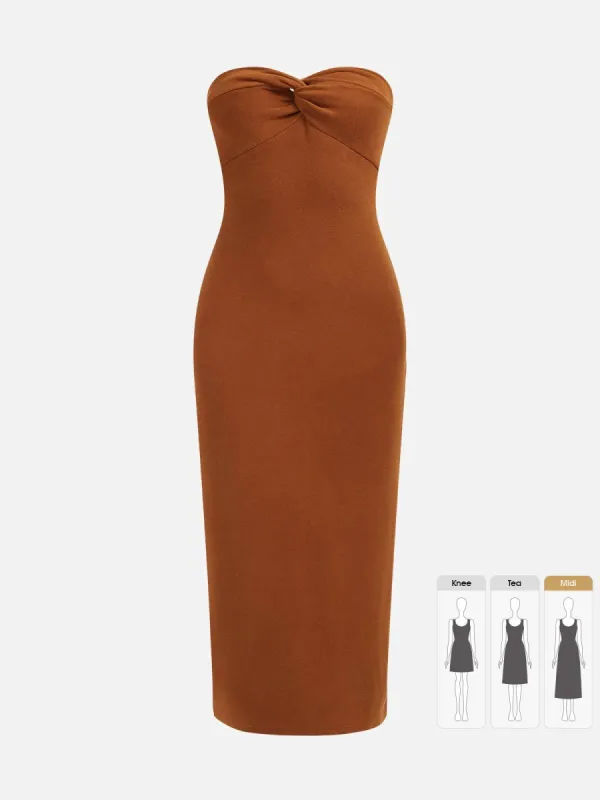 Eco-Mousse® Brushed Twist Front Midi Dress sold by ogl move