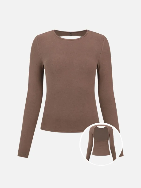 Eco-Mousse®Thermal Brushed Cut Out Back Top sold by ogl move